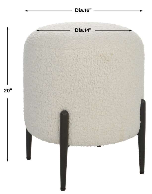 Uttermost® Arles White Shearling Ottoman-2