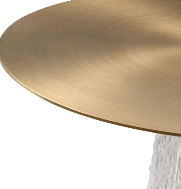 Uttermost® Hollen Brass End Table with White Sandstone Base-3