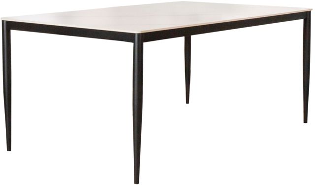 Cramco Marta White Sintered Stone Top 70" Dining Table with Matte Black Base-0