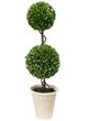 A & B Home Green Faux Boxwood Sphere Topiary in Cream Pot-0