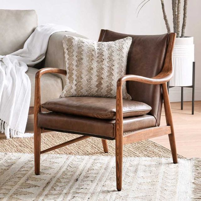 Classic Home Kiannah Barrel Brown Accent Chair-1