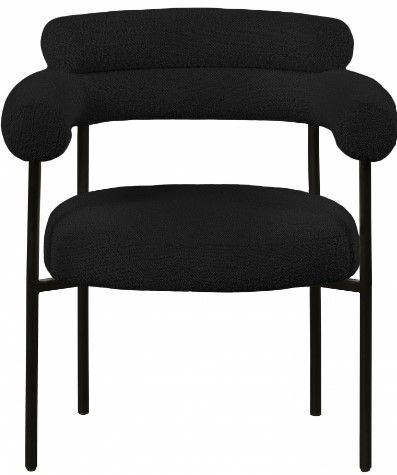 Meridian Furniture Blake Black/Matte Black Boucle Dining Chair-1