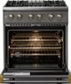 Viking® 5 Series 30" Damascus Gray Pro Style Dual Fuel (NG) Range with Brushed Brass Trim-1