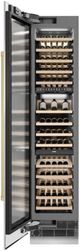 ZLINE Autograph Edition 18" 9.0 Cu. Ft. Triple Zone 68 Bottle Left Hinge Column Wine Cooler in Satin Stainless Steel with Champagne Bronze Accents-4