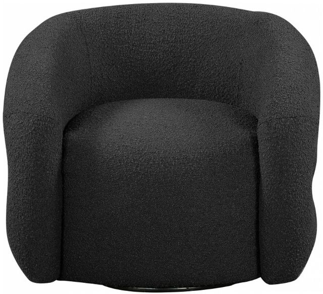 Meridian Furniture Roxbury Black Boucle Fabric Swivel Accent Chair-1
