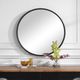 Uttermost® Belham Aged Black Round Mirror-1