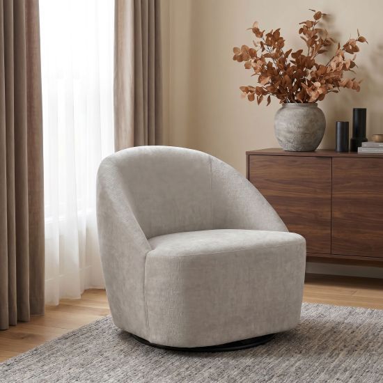 Coaster® Leon Beige Upholstered Swivel Accent Chair-1
