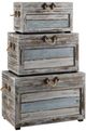 Crestview Collection Nantucket 3-Piece Blue Trunk Set-0