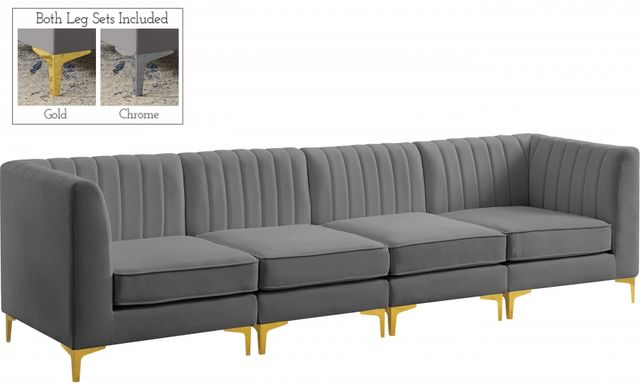 Meridian Furniture Alina Grey Velvet Modular Sofa-0