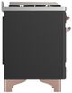Ilve® Majestic III 48" Graphite Matte Pro Style Dual Fuel Natural Gas Range with French Top and Copper Trim-4