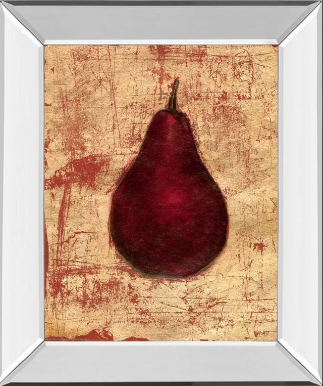 Classy Art Crimson Pear by Norman Wyatt, Jr. Mirror Framed Wall Art-0
