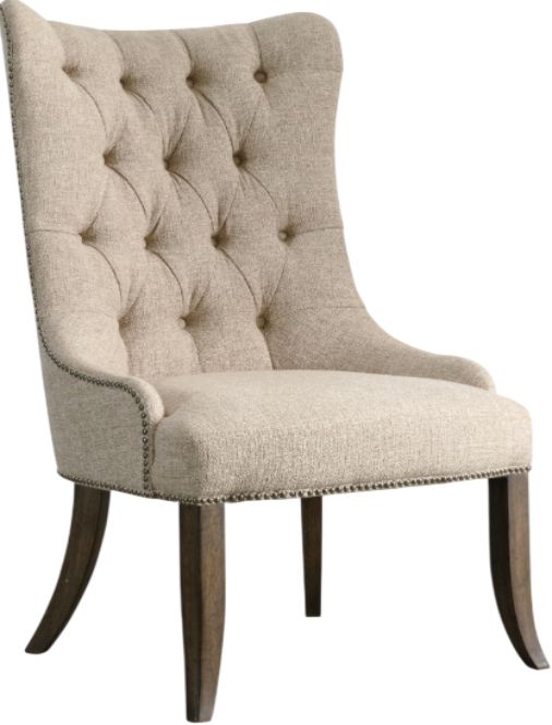 Hooker® Furniture Rhapsody Aurora Ecru/Walnut Upholstered Dining Side Chair-0