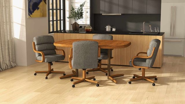 Chromcraft Customizable Nova Swivel Tilt Caster Casual Dining Chair-1