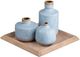 Crestview Collection Kitt 4-Piece Blue/Tan Vase and Tray Set-0