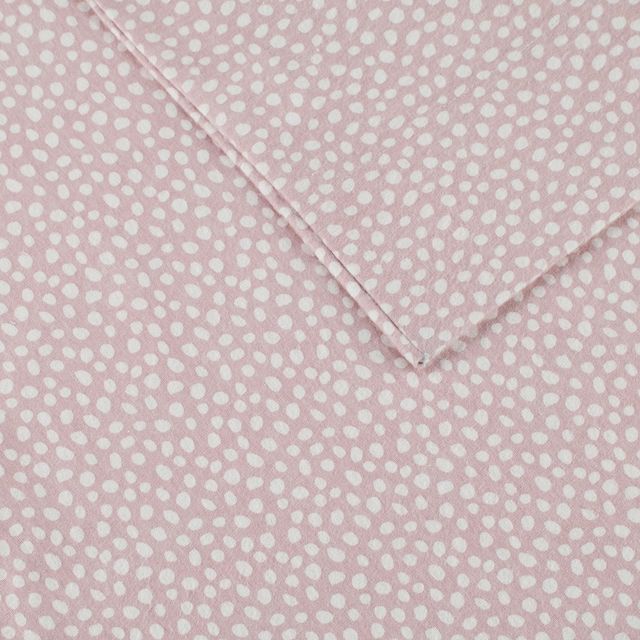 Olliix by True North by Sleep Philosophy Cozy Flannel Blush Dots Full Cotton Printed Sheet Set-1