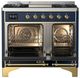 Ilve® Majestic III 40" Midnight Blue Pro Style Dual Fuel Liquid Propane Range with Triple Glass Door and Brass Trim-1