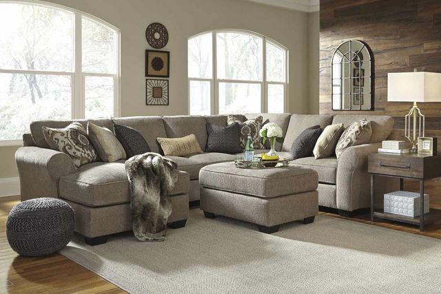 Benchcraft® Pantomine 4-Piece Driftwood Right-Arm Facing Sectional with Chaise and Armless Loveseat-2