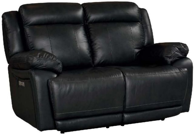 Bassett® Furniture Club Level Evo Graphite Leather Power Reclining Loveseat-0