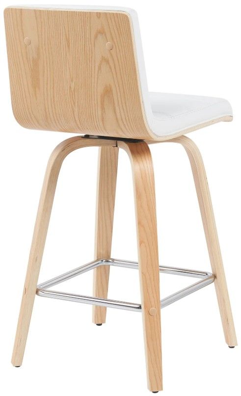 Armen Living Vienna Oak/White Swivel Counter Stool-3