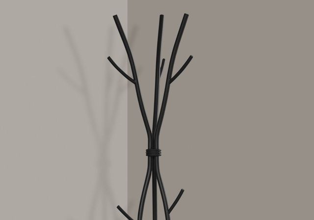 Monarch Specialties Inc. 74" Hammered Black Metal Coat Rack-3