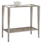 Modern History Somerset Bay Home Gilt Glass Top Chairside Table with Antique Aluminum Base-0