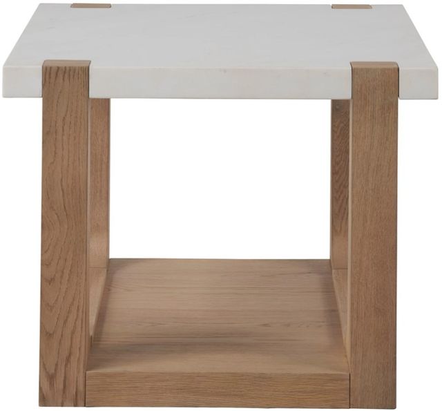 Universal Explore Home™ New Modern Ellis Honed White/Natural Oak End Table-2