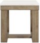 Steve Silver Co. Calla White Marble Top End Table with Driftwood Base-2