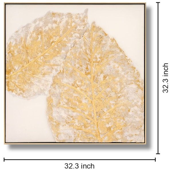 Classy Living Timeless Textured Luxe Gold Leaf Delight Wall Art-2