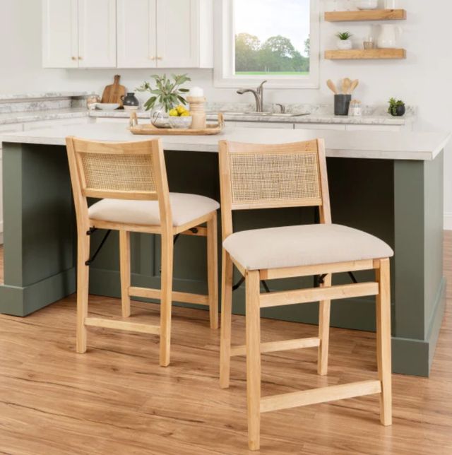 Powell® Beaux Natural Folding Counter Stool-1