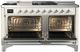Ilve® Majestic III 60" Antique White Pro Style Dual Fuel Liquid Propane Range with French Top and Chrome Trim-1