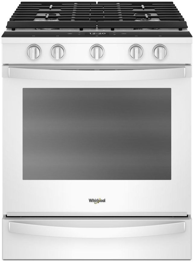 Whirlpool® 30" Smart Slide-In Gas Range-White-0