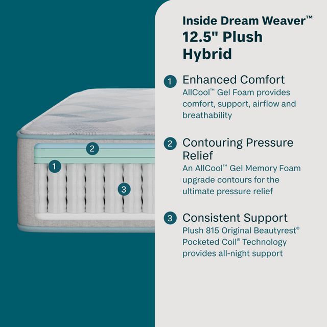 BeautySleep® Dream Weaver™ 12.5" Hybrid Plush Tight Top Queen Mattress-8