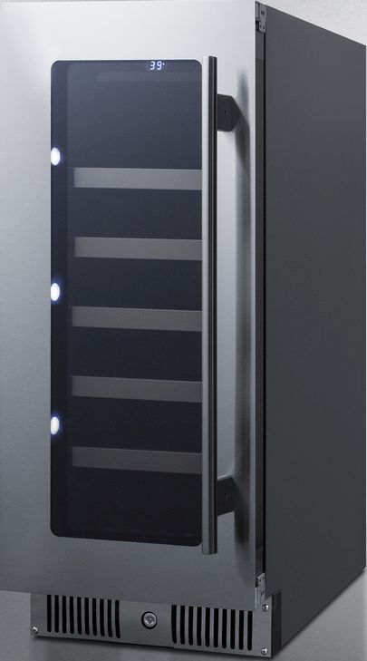 Summit® Classic Collection 15" 3.2 Cu. Ft. Stainless Steel Wine Cooler-2