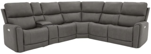 Flexsteel® Carter 6-Piece Smoke Power Reclining Sectional with Power Headrests and Lumbar-0