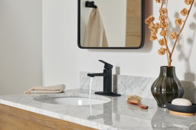Peerless Ezra® Matte Black 6" Single Top Handle Lavatory Faucet-2