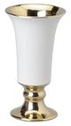 A & B Home Elliette Gold/White Pedestal Vase-1