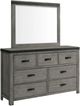 Elements International Wade Gray Dresser and Mirror-0