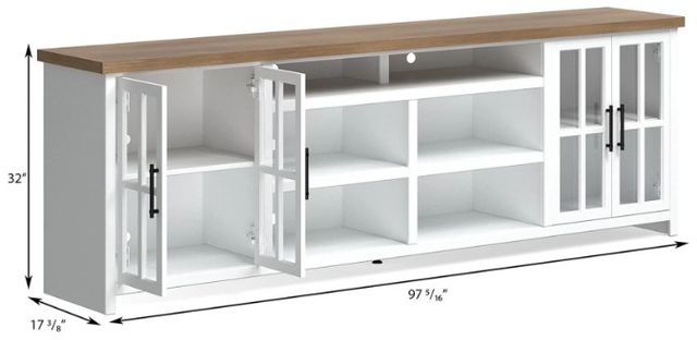 Legends Home Hampton Barnwood/Jasmin White 96" TV Console-2