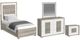 Elements International San Matteo 4-Piece Dual Tone Twin Panel Bedroom Set-0
