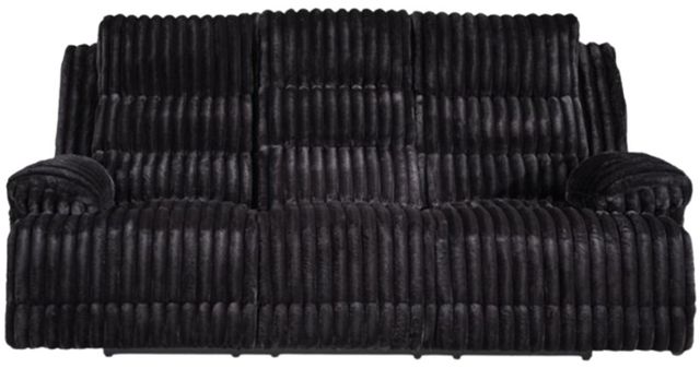 Signature Design by Ashley® Rhines Falls Onyx Power Reclining Sofa with Drop Down Table-1
