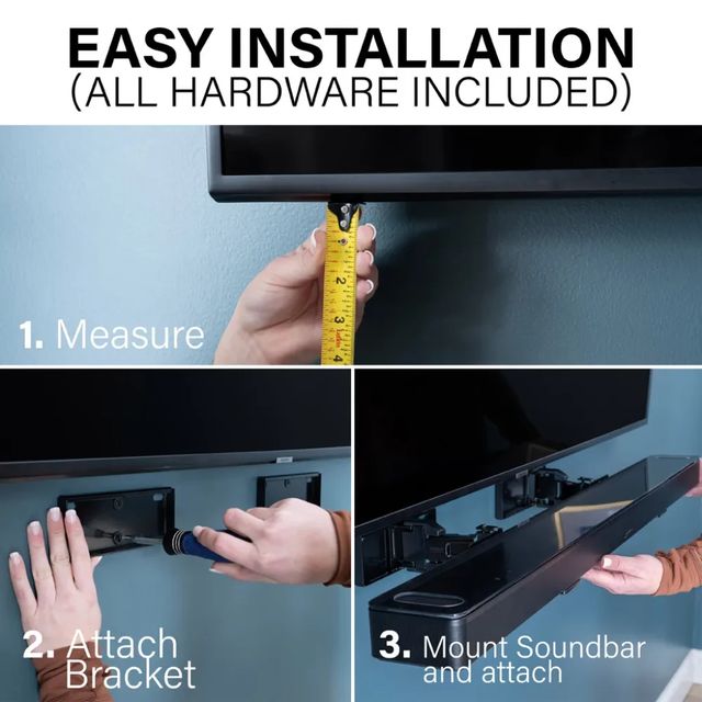 Sanus® Black Universal Extendable Soundbar Wall Mount-4