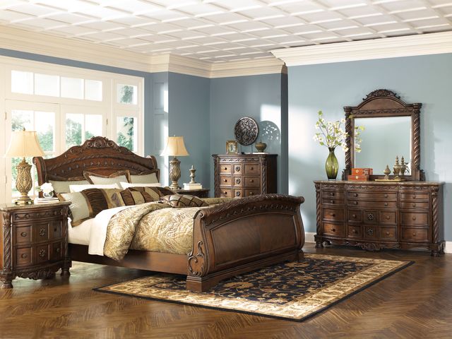Millennium® By Ashley® North Shore Dark Brown Queen Sleigh Bed-3