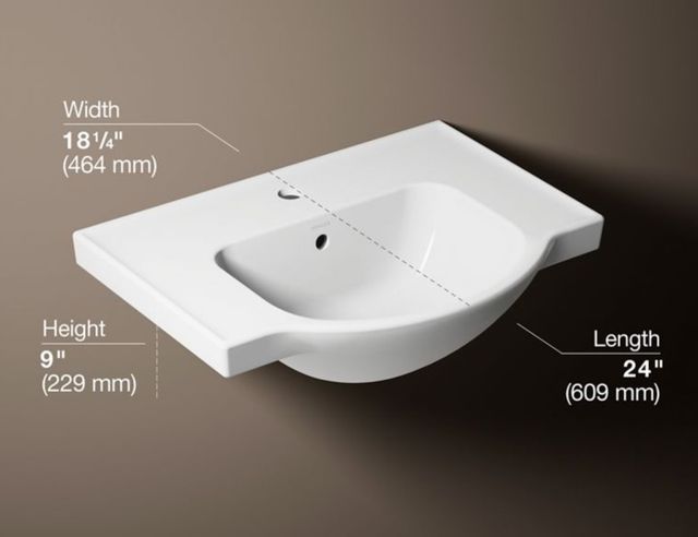 Kohler Veer® White 24" Square Pedestal Bathroom Sink-3