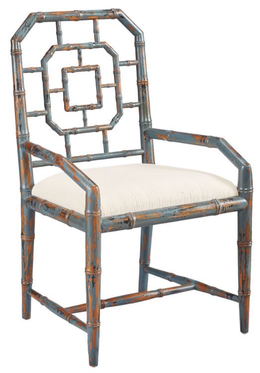 Furniture Classics Lahara Mid-Tone Blue Dining Arm Chair-0