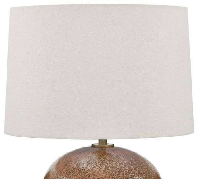 Uttermost® Brownell Light Beige Table Lamp with Dark Bronze/Rust Brown Base-1