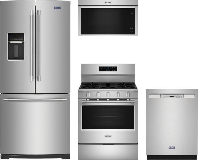 Maytag® 4 Piece Fingerprint Resistant Stainless Steel Gas Kitchen Package-0