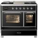 Ilve® Majestic III 40" Glossy Black Pro Style Dual Fuel Natural Gas Range with Triple Glass Door and Chrome Trim-2