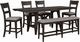 Liberty Furniture Double Bridge 6-Piece Dark Chestnut/Gray Gathering Table Set-0