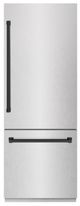 ZLINE Autograph Edition 30 in. 16.1 Cu. Ft Satin Stainless Steel Built In Bottom Freezer Refrigerator with Matte Black Accents-0