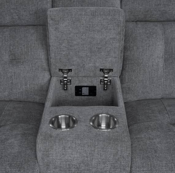 Parker House® Richland Bristol Gray Power Reclining Console Loveseat-3